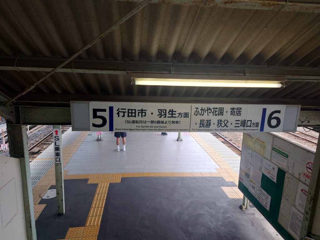 秩父鉄道熊谷駅の番線表示