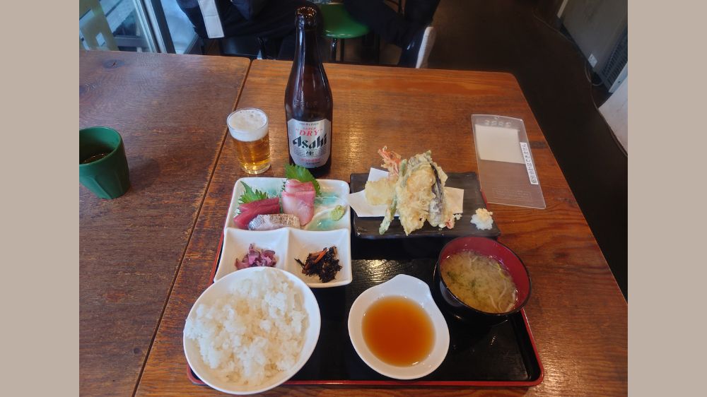 天ぷら刺身定食