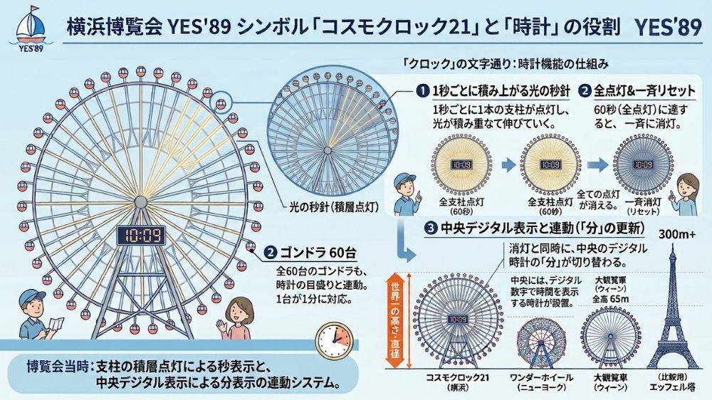 コスモクロック21の説明図